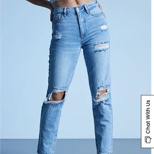 PacSun Eco Light Blue Distressed Mom Jeans